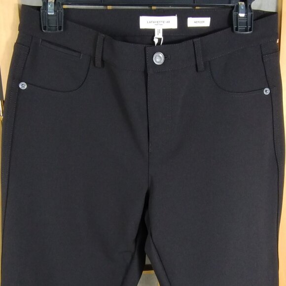 Lafayette 148 New York Mercer Cropped Stretch Pants Black Size 8 NWT - Picture 2 of 10